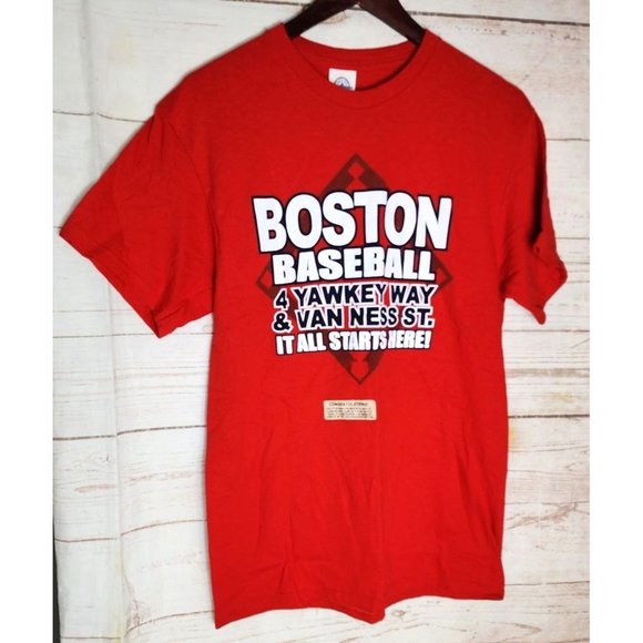 Delta Pro Weight Men's Medium Red Cotton Boston Baseball T-Shirt - Yawkey Way - Picture 9 of 9